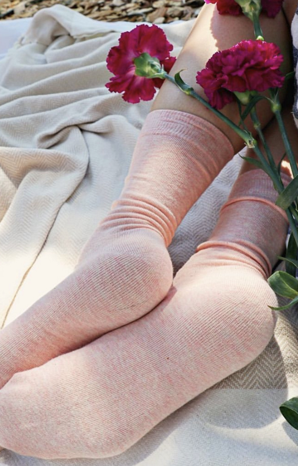 4850 carnation organic cotton crew socks