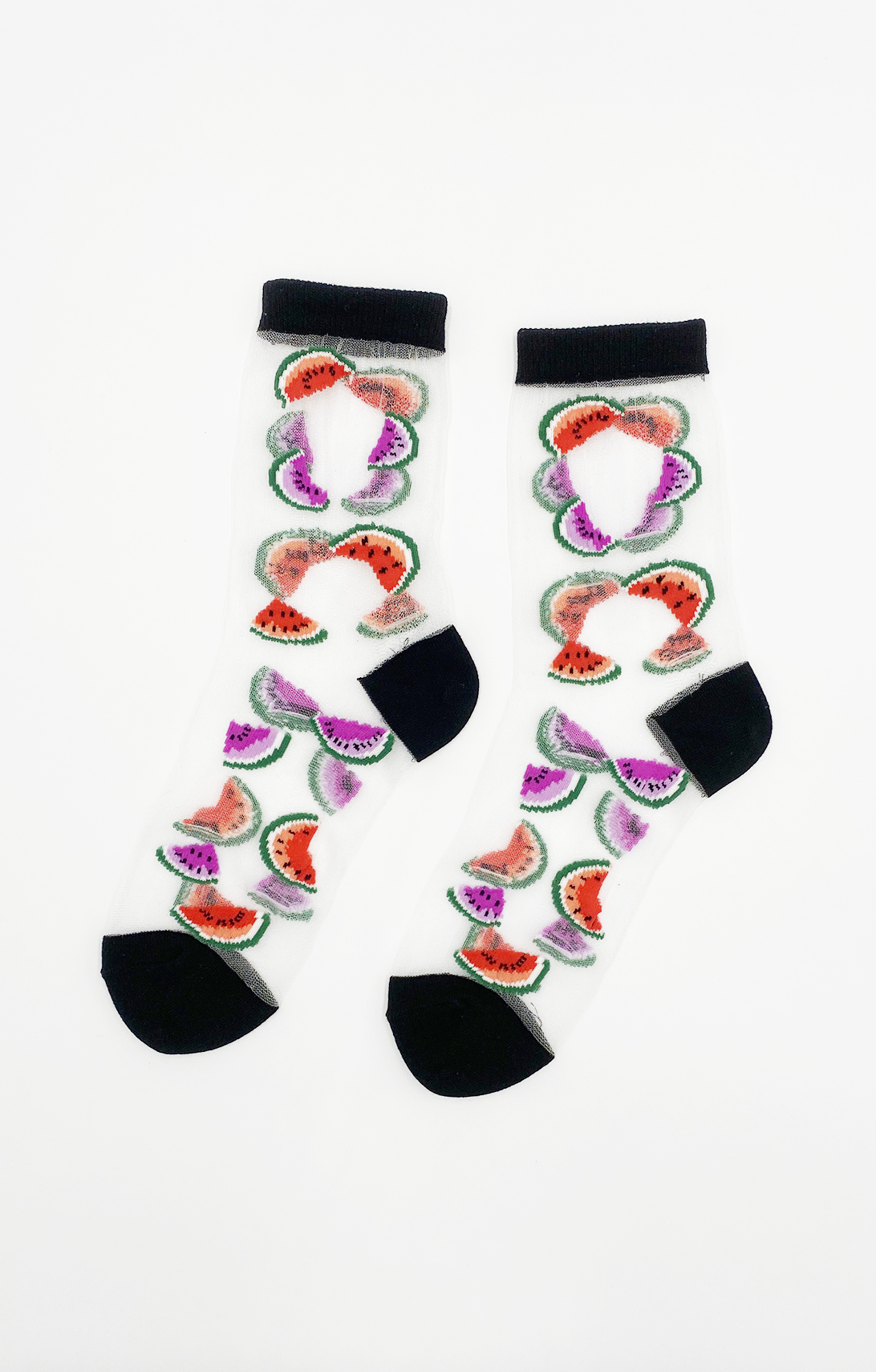 2303 watermelon sheer socks