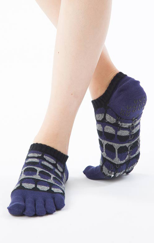 4423 dots grip toe socks toesox blue