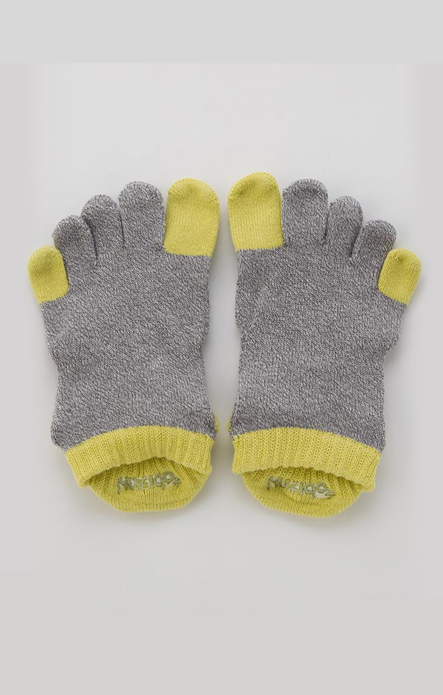 5222 yoga socks pilates socks organic cotton toe socks yellow