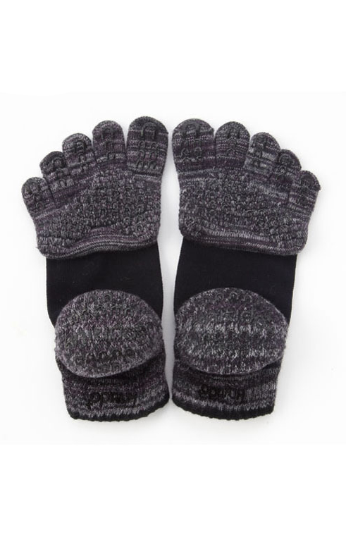 5530 arch support toe socks black yoga pilates