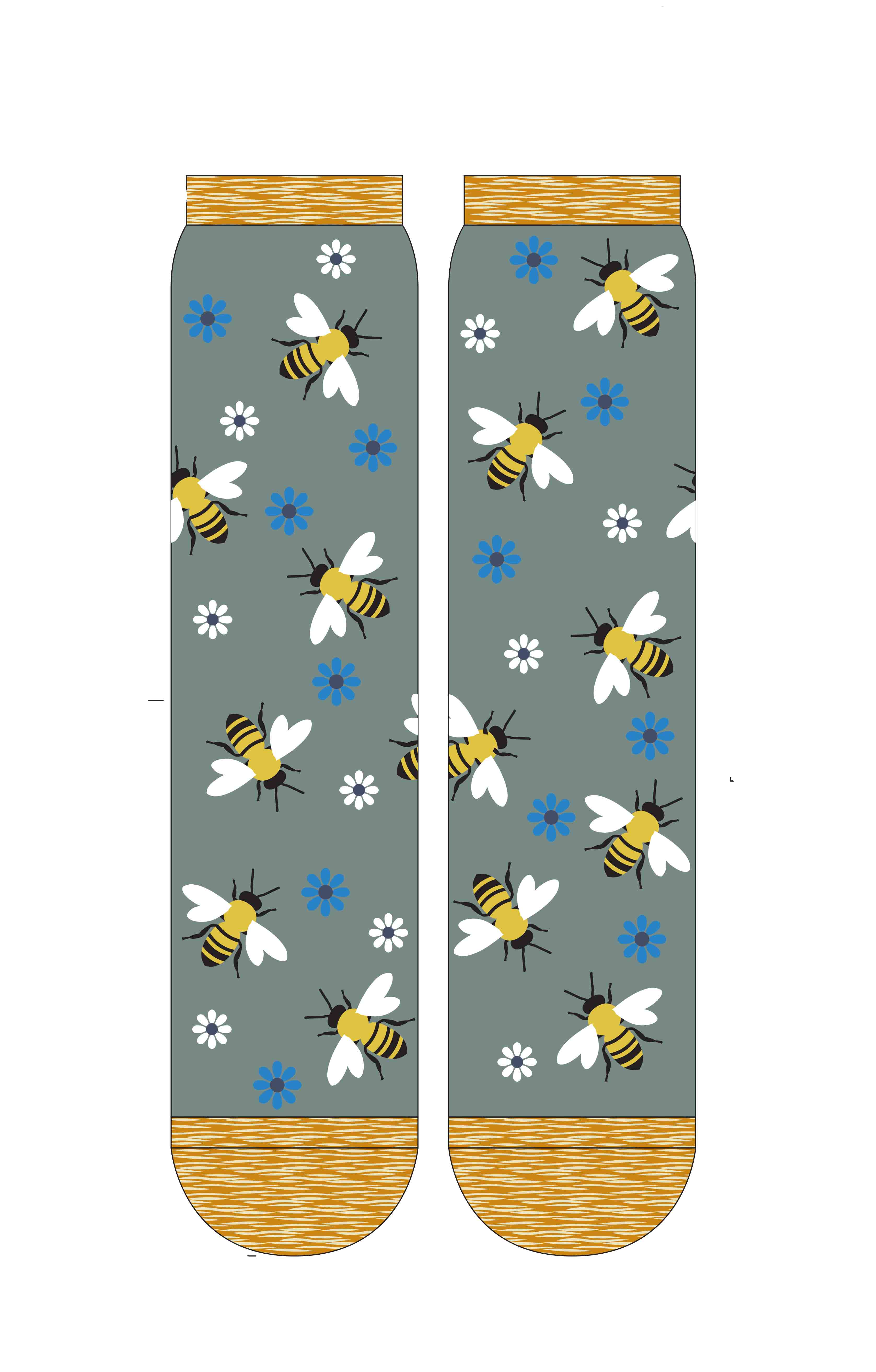 6256 6150 bee socks front1 1